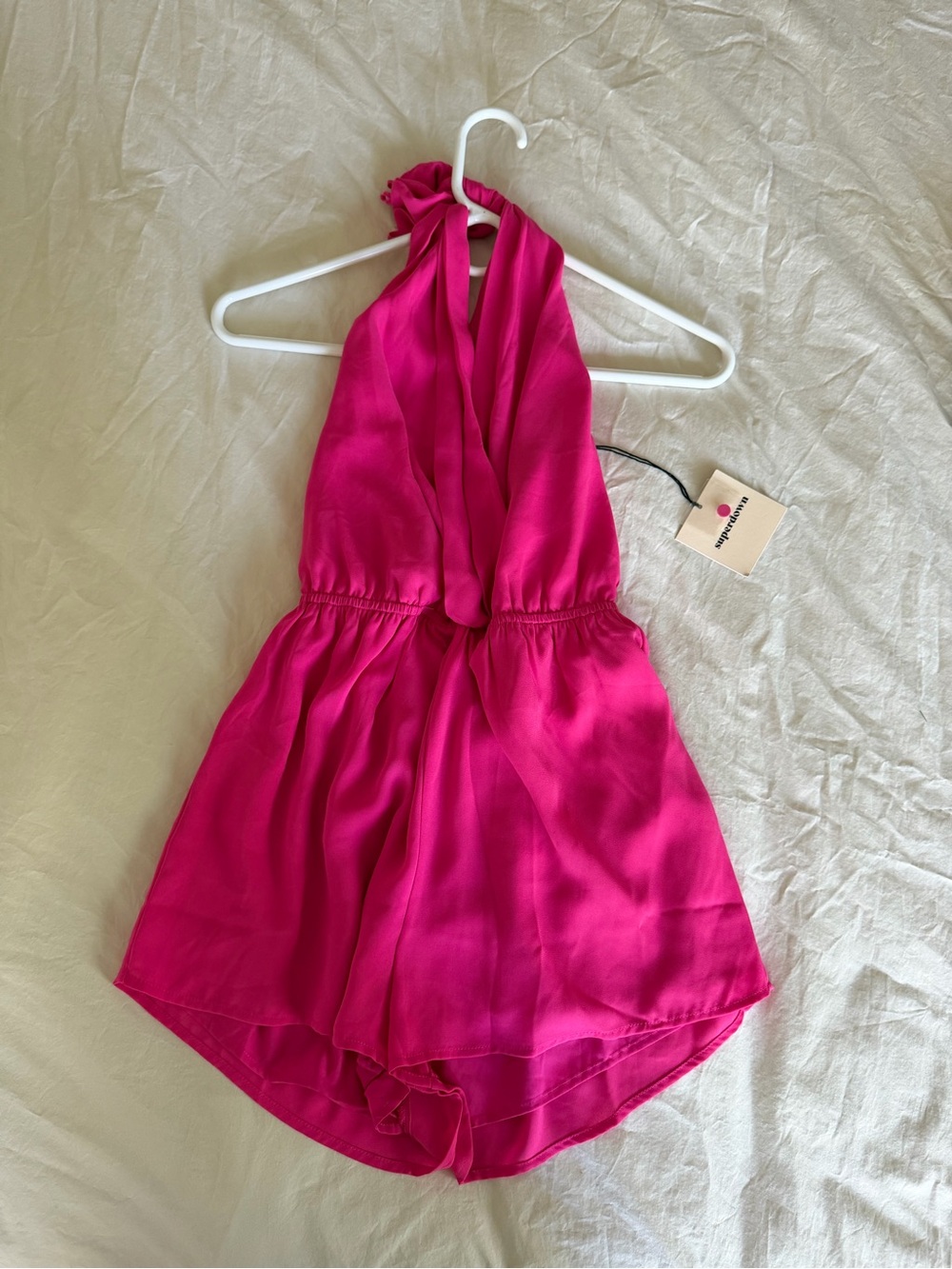 superdown Hot Pink Halter Romper